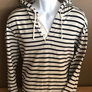 J.CREW Jersey henley hoodie in nautical stripe